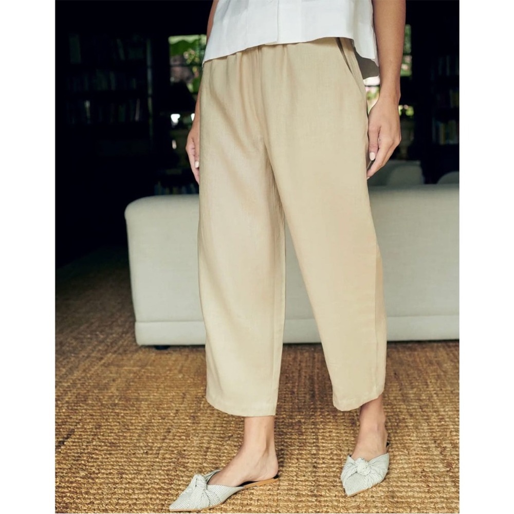 QUINCE Driftwood 100% European Linen Pants NWT Size XL